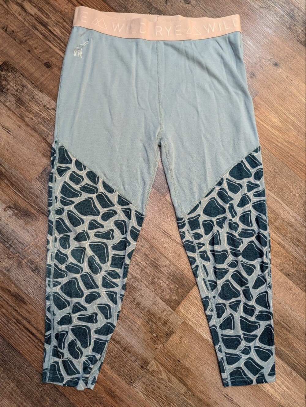 WildRye x SheJumps Jane 7/8 Crop Merino Wool Leggings Base Layer Sz 14